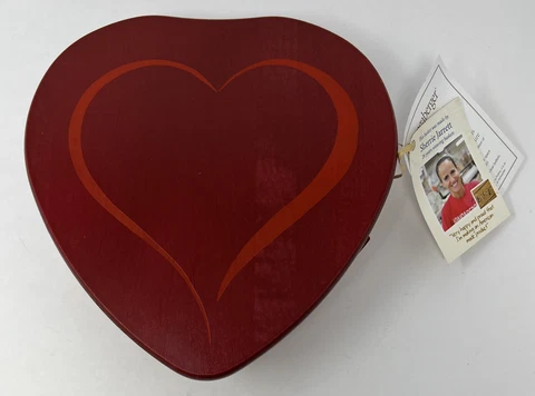 Longaberger Sweetheart Basket & Divided Protector Red Heart Lid RARE Cover