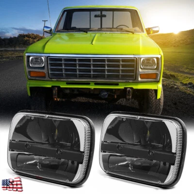 Fit for Ford F150 Bronco 1978-1986 2PC 7x6" 5X7'' LED Headlights Projector Lamps - Image 1 of 4