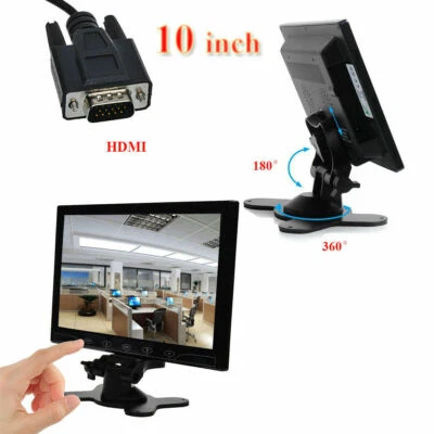 Portable Monitor 10" LCD CCTV PC Screen AV RCA VGA HDMI for DSLR Raspberry Pi - Image 1 of 4