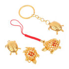 Golden Turtle Keychain Pendant Money Lucky Tortoise Ornament Home Office Deco Le