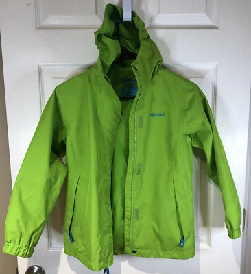 Marmot Girls Green Raincoat  Hooded Rain Jacket  Size M - Image 1 of 4