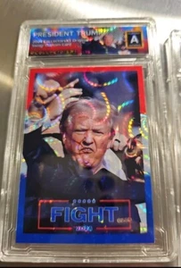 President Donald J. Trump Fight USA Red White Blue ACEO - Picture 1 of 4