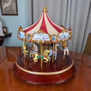 Vintage Mr. Christmas Marquee Carousel Plays both Carnival & Christmas Music - Foto 1 di 20