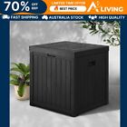 Outdoor Storage Box 195l Bench Seat Weather Resistant Garden Deck Toy Shed Black