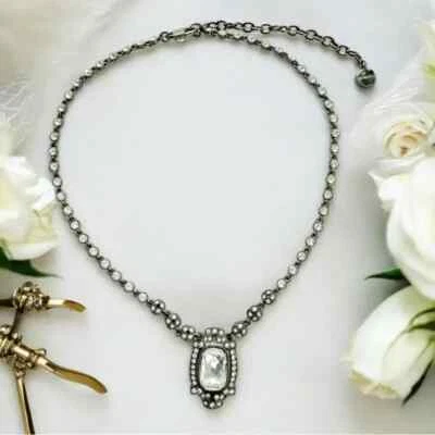 Givenchy Elegant Silver Necklace with Crystal Accents. Retail $98 - Image 1 of 4