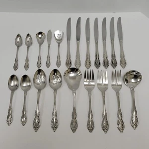 Oneida Brahms Stainless Steel Flatware Lot Of 21 Pieces Fork Knife Spoon - Picture 1 of 10