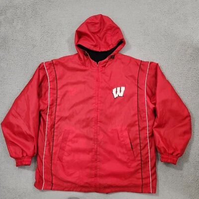 Vintage Extreme Fanz Wisconsin Badgers Football Jacket Extra Large Red Revisable - Image 1 of 4