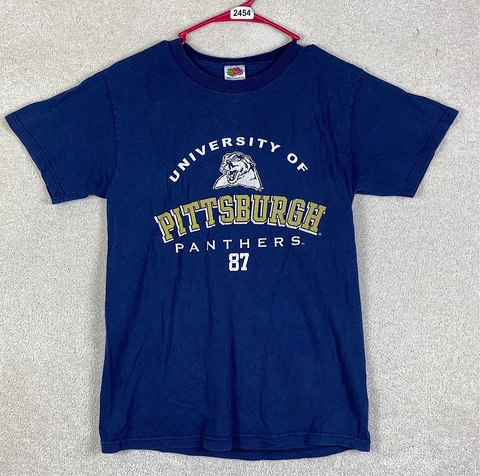 Pitt Panthers Small T Shirt NCAA Adult Size Small Short Sleeve Shirt Cover