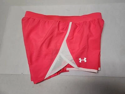 Under armour Women's Fly By 2.0 Running Shorts Lined Pink Shock / White - Small - Image 1 of 4