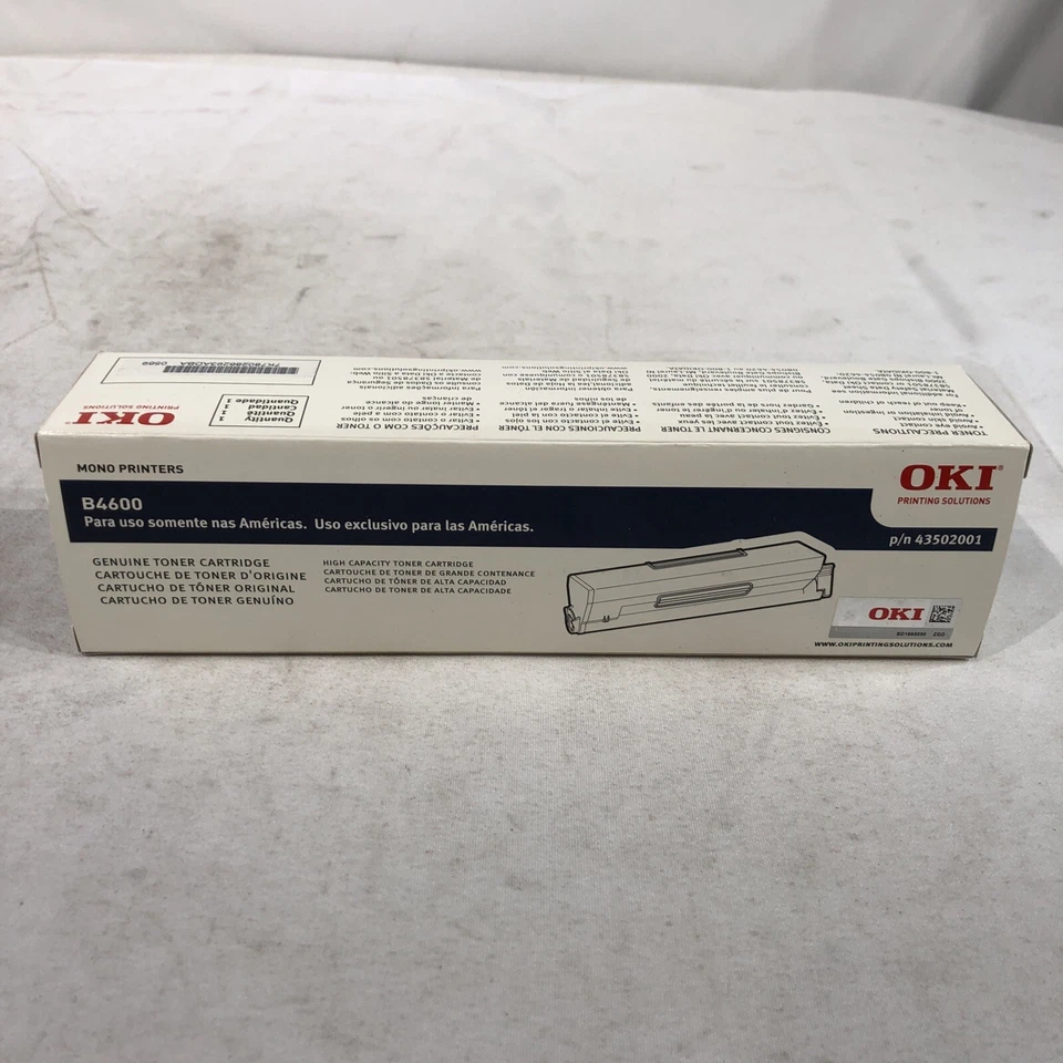 43502001 New Genuine Oki Black High Capacity Toner Cartridge for the B4600 - Image 1 of 4