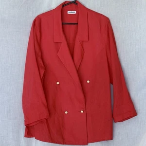 Trent Nathan Blazer – Red / Orange  Linen Blend Double Breasted Jacket - Picture 1 of 12