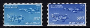 India 1958 Fuerza Aérea Westland Wapiti Hawker Hurricane MNH-1 Sc 300-1 SG 397-398 - Imagen 1 de 2