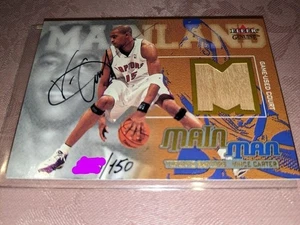 NBA Basketball Court Vince Carter Auto Card 00-01 Slam Dunk Rookie Jersey USED - Picture 1 of 2