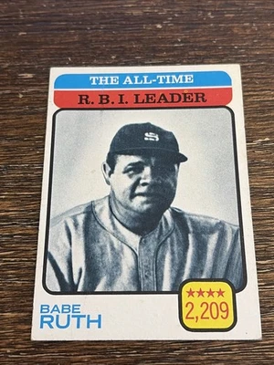 1973 TOPPS 贝比·鲁斯 #474 所有时间优秀或更好 — 第 1/2 张图片