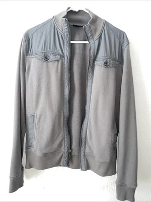 男式灰色拉链夹克 Marc Anthony 尺寸 M 二手 状况良好 — 第 1/4 张图片