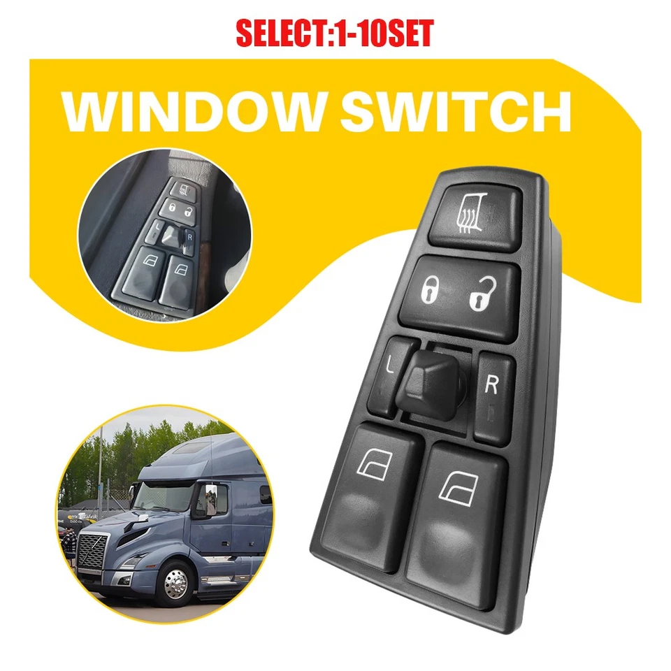 Interruptor de ventana de control maestro 20455317 para 04-12 Volvo VN VNL VNM 20568857 1-10x Foto 1 de 4
