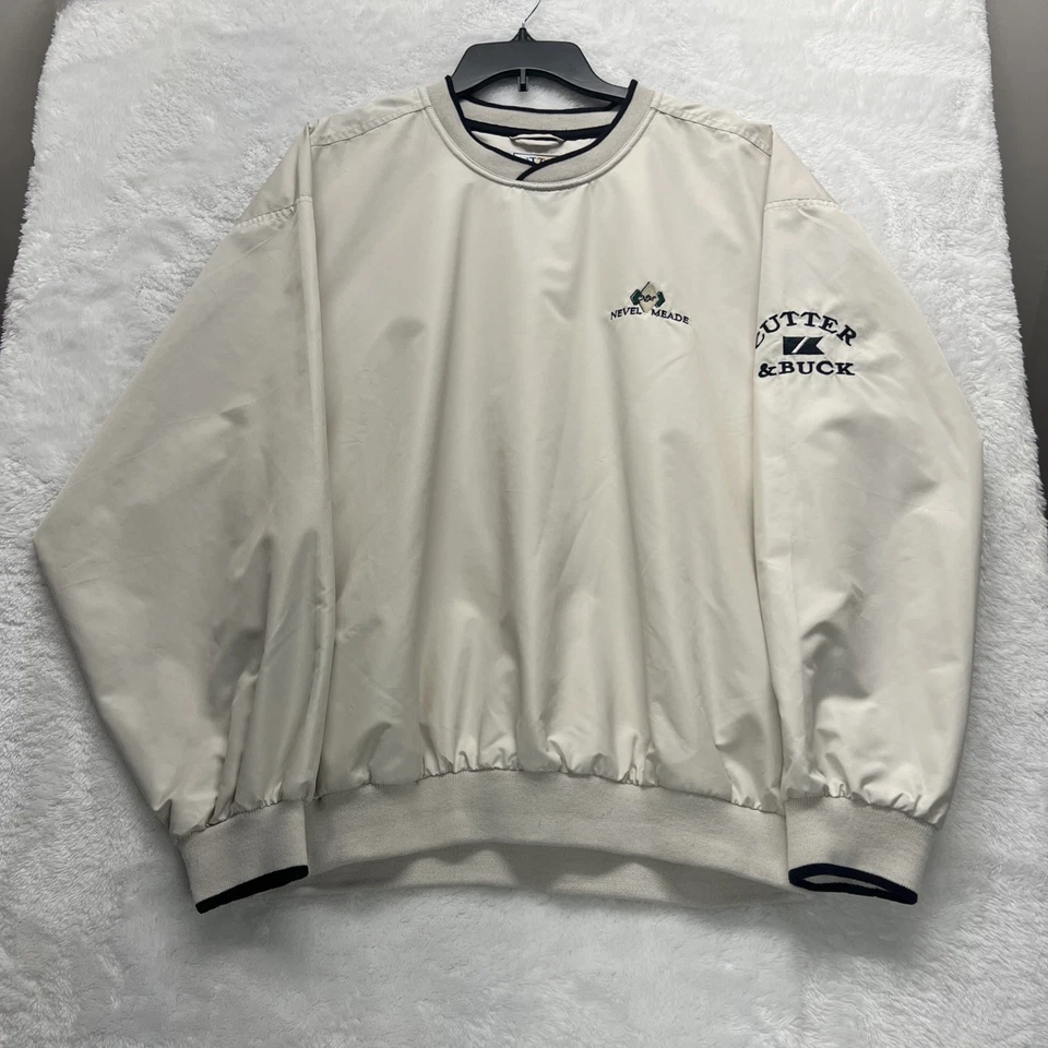 Cortavientos Cutter & Buck Off White Naval Meade Ky Campo de Golf Preppy De Colección Foto 1 de 4