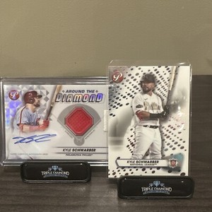 2023 Topps Pristine Patch Auto KYLE SCHWARBER Around The Diamond & Base Card