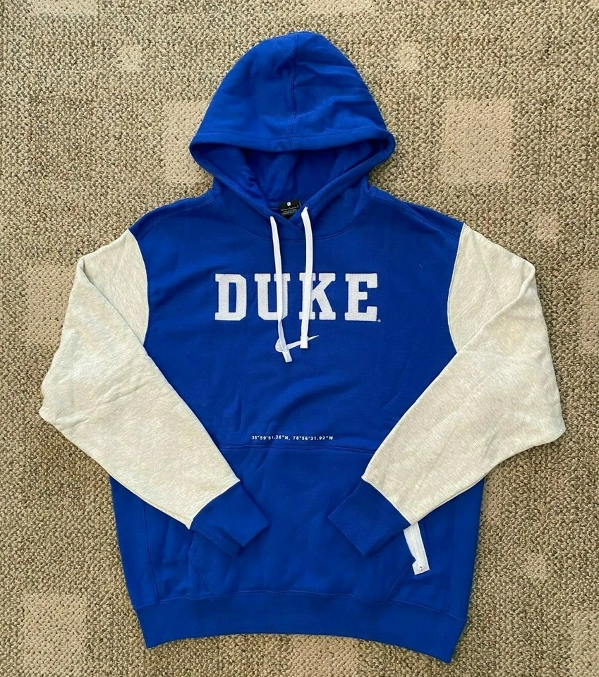 Nike Duke Blue Devils Stitched Hooded Sweatshirt Men's L Blue White CN1580-480
