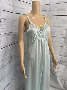Abito completo slip vintage anni 80 Rene LACE seta NYLON S sexy pizzo taglio blu lingerie - Foto 1 di 14