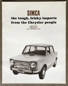 1967 Simca 1000, Deluxe, GLS & Bertone Coupe original American sales brochure - Imagen 1 de 8