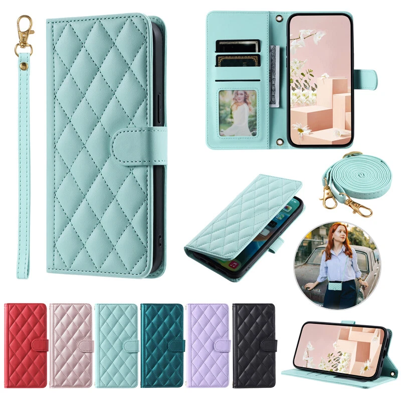 Crossbody Leather Wallet Case Card Flip Cover for Samsung S23 FE/S23+/S22+ Ultra - Image 1 of 4