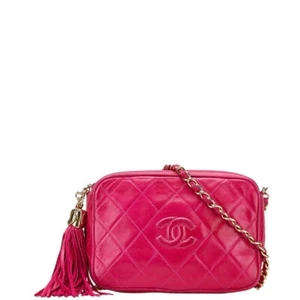 CHANEL COCO Mark Matrasse Tassel Chain Shoulder Bag Women 【Used】 - Picture 1 of 15