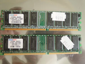 2 x Dane Elec PC2100U 256MB DIMM RAM - D1D266-064325I & 064325I DDR-266 - Picture 1 of 2