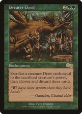 Greater Good Urza's Saga HEAVILY PLD Green Rare MAGIC GATHERING CARD ABUGames