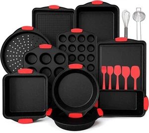 18 Piece Carbon Steel Nonstick Bakeware Sets Baking Pans Set Sheet Cookie - Picture 1 of 6