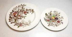2 Johnson Bros Windsor Ware Plates Vintage Floral & Pomona, 1 Chip - Picture 1 of 12