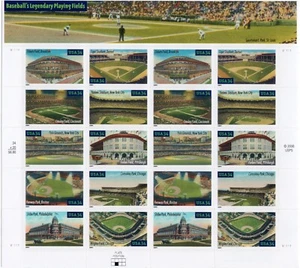 Scott# 3519a (3510-19) Legendary Baseball Fields Full Sheet of 20 Stamps - MNH - Picture 1 of 2