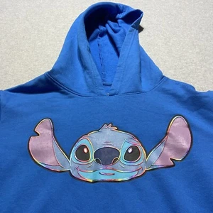 Disney Stitch Hoodie Sweatshirt Juniors Size XL (15-17) Blue Name On Sleeves - Picture 1 of 7
