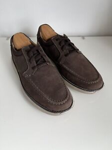 Clarks Mens Shoes Size 8 Brown Nubuck Lace Up Casual Unstructured G Fitting