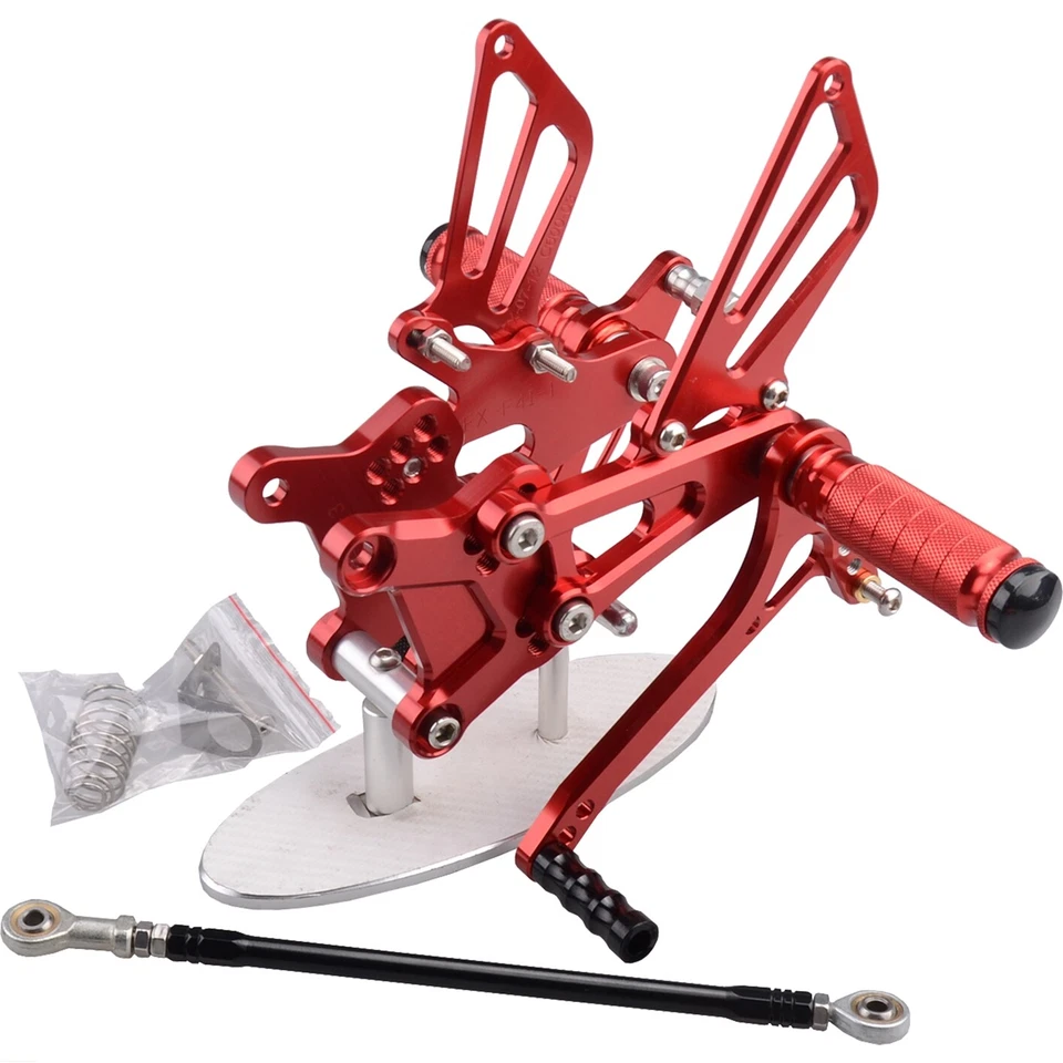 Juego de estriberas traseras CNC rojas para Honda CBR600F F4 F4I 1999-2006 Foto 1 de 4