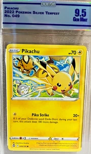 Pokémon TCG Pikachu Silver Tempest 049/195 Regular Common Graded 9.5GemMint CC&G - Picture 1 of 1