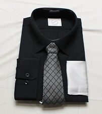 Bespoke Men's Classic-Fit 3-Piece Dress Shirt Set LC7 Black Size 2XL/18.5/35 NWT