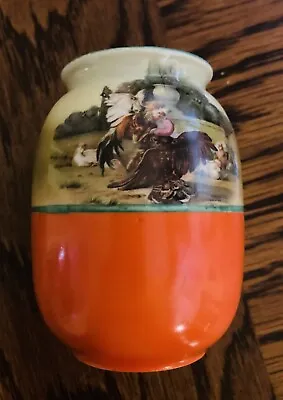Royal Bayreuth Bavaria 3.5” Tall Vase With Rooster And Vulture “Cock Fight” • 19.95€