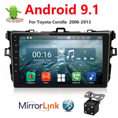 9inch Car Stereo Radio Audio NO DVD FM Player GPS For Toyota Corolla 2006- 2013 - Image 1 of 4