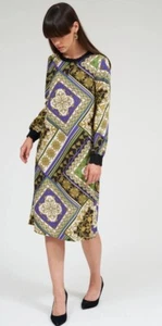 NWT $139 Daniella Faye Ariana Dress Pullover Long Sleeve Midi Printed Size 3X - Picture 1 of 4