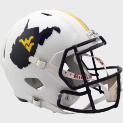 West Virginia Mountaineers Full Size Speed Replica Football Helmet Backyard Braw - Image 1 of 4