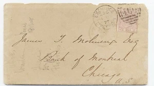 Gran Bretaña 1877 cubierta postal #67 solo uso Liverpool a Chicago IL CV $105 - Imagen 1 de 4