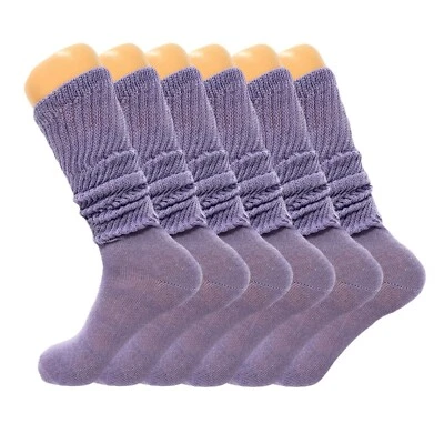 Paquete de 6 pares de calcetines extra largos holgados hasta la rodilla con suela delgada talla 9-11 Foto 1 de 4