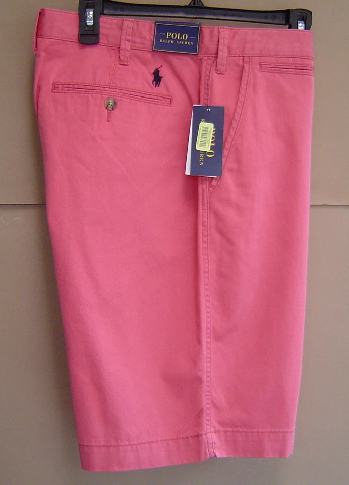 Polo Ralph Lauren Mens Relaxed Fit Cotton Twill Surplus Shorts Size 33 Red