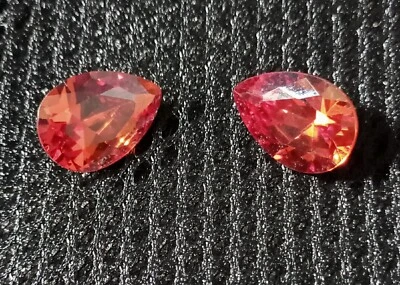 37.90 CT Good Looking Pear  Cut Orange Zircon A+++ Loose Gemstone 2 Pcs - Image 1 of 4
