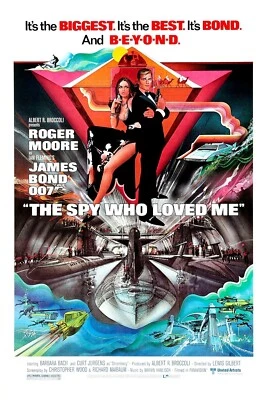 1977 The Spy Who Loved Me Movie Poster 11X17 007 James Bond Roger Moore Jaws 🍿
