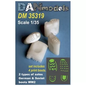Dan Models 35319 Scale 1:35 - 2 types of Soles German and Soviet Boots WWII 4pcs - Picture 1 of 6