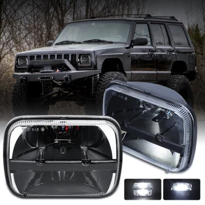 BRIGHTEST 5x7" LED Headlights For Jeep 1986-95 Wrangler YJ 1984-2001 Cherokee XJ - Image 1 of 4
