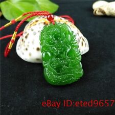 Dragon Green Amulet Pendant Jadeite Jade Necklace Gifts Natural Carved Jewelry