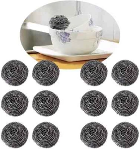 12x Stainless Steel Scourers Heavy Duty Metal Wire Cleaning Pad Pot Pan Scouring - Picture 1 of 6